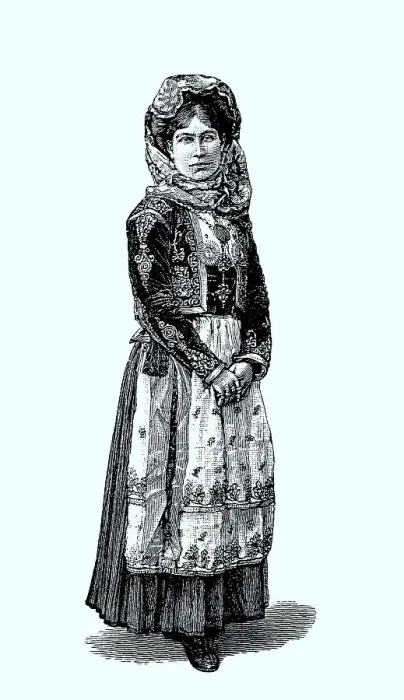 Framed Print : Woman in the traditional costume of Corfu Framed Print : Woman in the traditional costume of Corfu