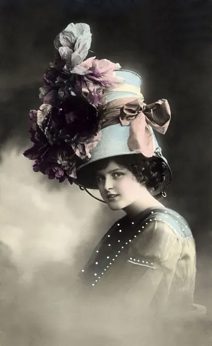 Framed Print : Woman wearing a bucket as a hat