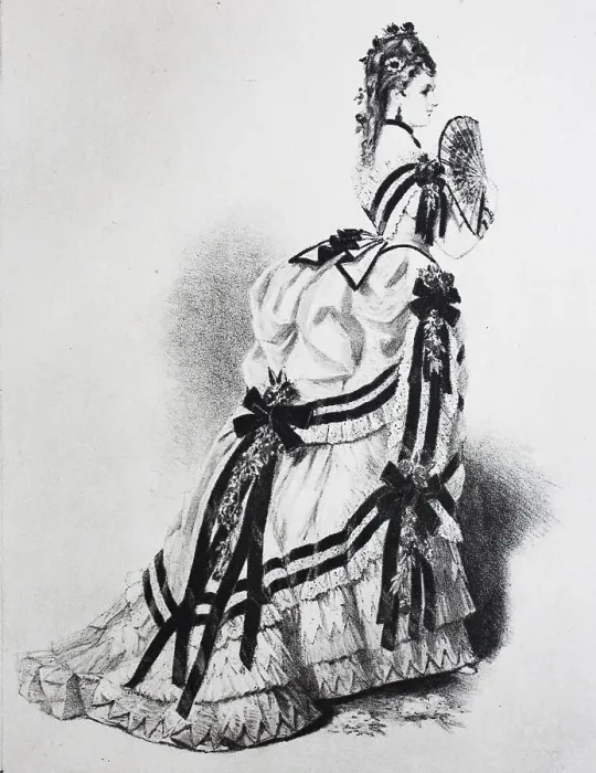 Framed Print : Woman wearing a Cul de Paris or bustle