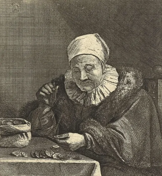 Framed Print : Woman weighing gold, gold scales Framed Print : Woman weighing gold, gold scales