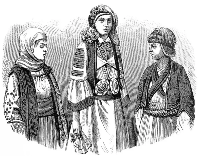Framed Print : Three women from Argos (left), Corinth and Sparta (right)