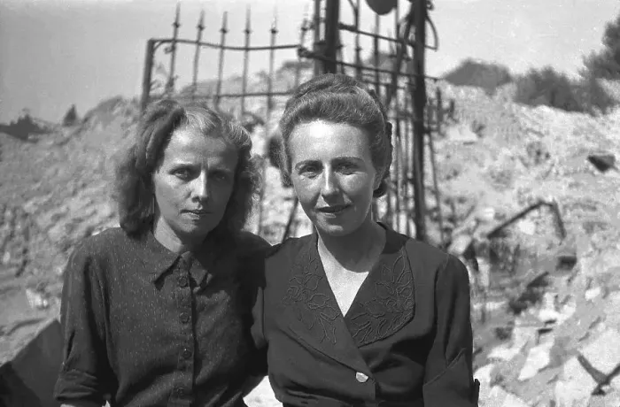 Framed Print : Two Women in Debris, 1949, Leipzig