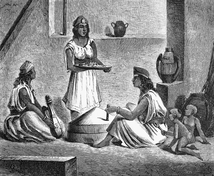 Framed Print : Three women, Kabyles, Berber, two small children