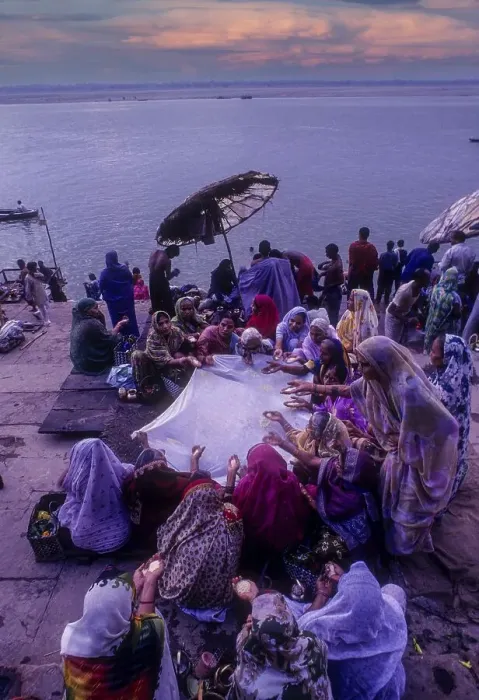 Framed Print : Women with lighted diyas praying to basel plant Tulsi puja on Ganga Ganges ghats of Varanasi Benaras Framed Print : Women with lighted diyas praying to basel plant Tulsi puja on Ganga Ganges ghats of Varanasi Benaras
