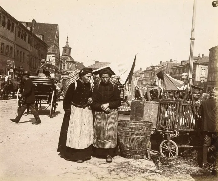 Framed Print : Two Women at a Market, Nuremberg