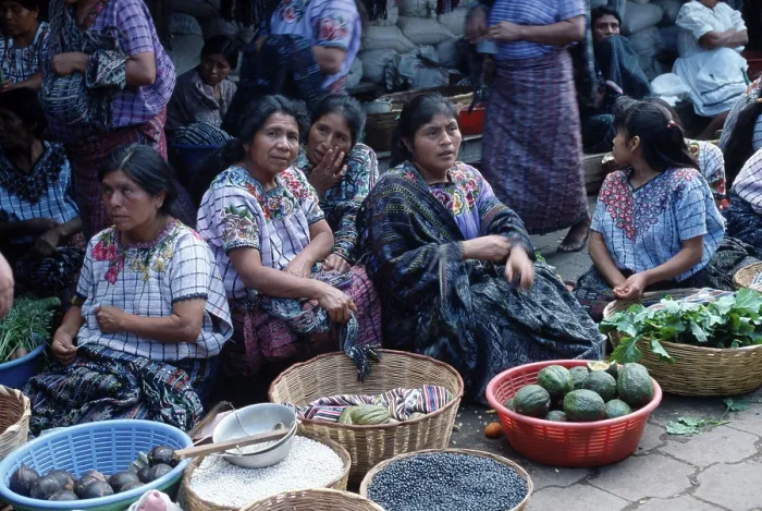 Framed Print : Women at market, Santiago Atitlan, Guatemala