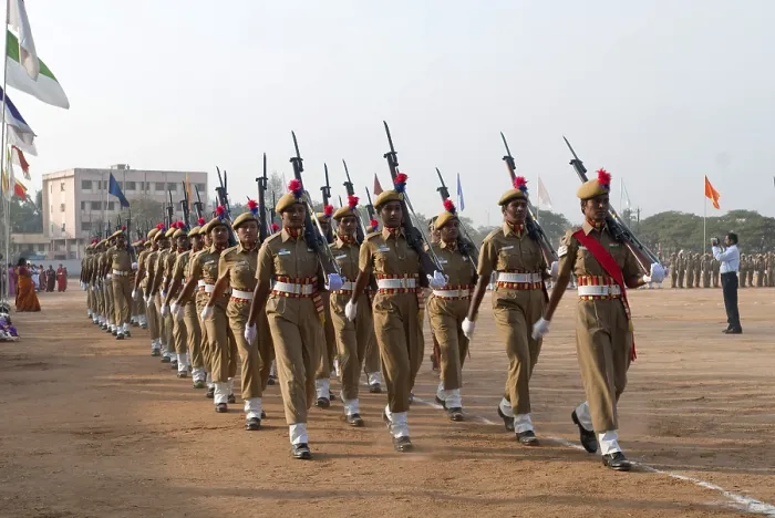 Framed Print : Women police parade on republic day at Coimbatore