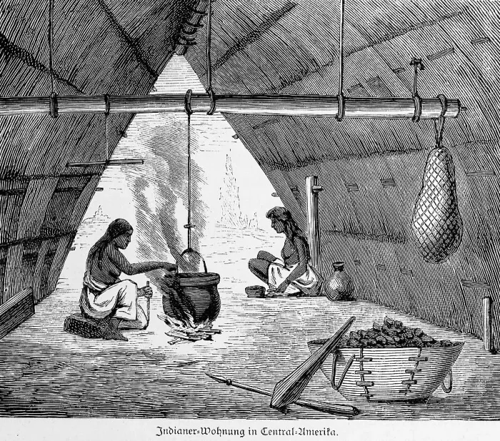 Framed Print : Two women, preparing food, sitting