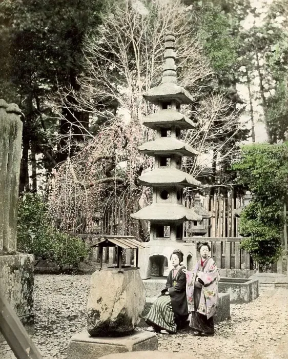 Framed Print : Two women in shrine, Japan, Asia