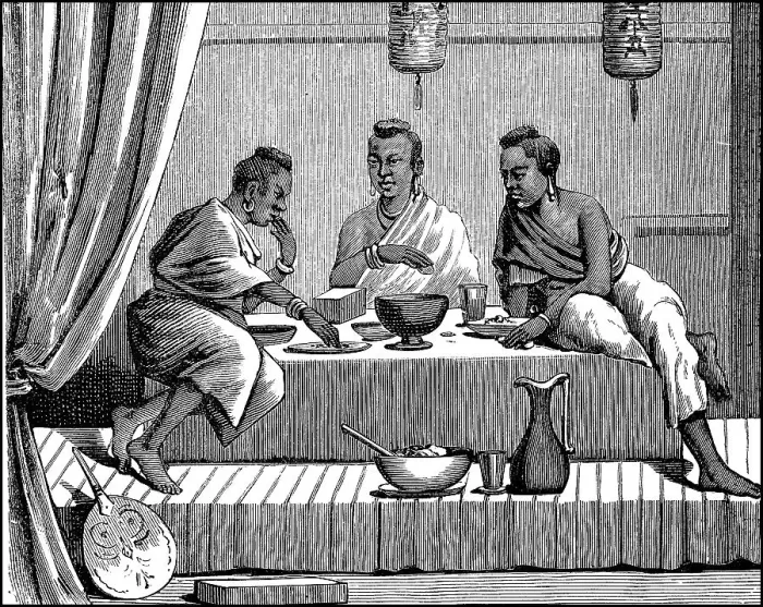 Framed Print : Women, Siamese women sharing a meal