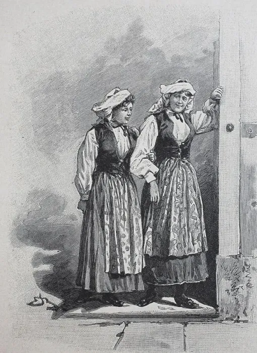 Framed Print : Women in traditional Albanian dress