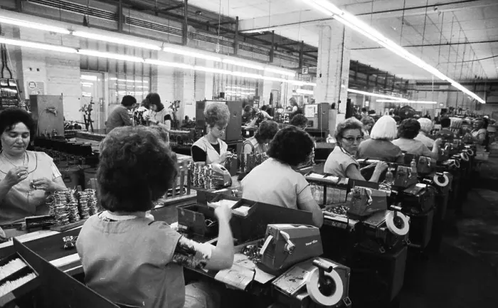 Framed Print : Women's jobs at the appliance manufacturer Krups on 24