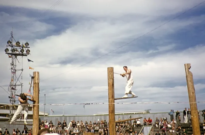 Framed Print : Wood chopping competition, Royal Melbourne Show, Ascot Vale, Melbourne, Victoria, Australia 1956