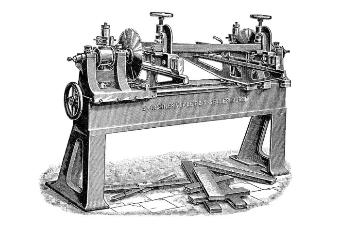 Framed Print : Wood industry, industrial product of the year 1880
