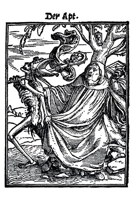Framed Print : Woodcut, The Abbot, Hans Holbein the Younger