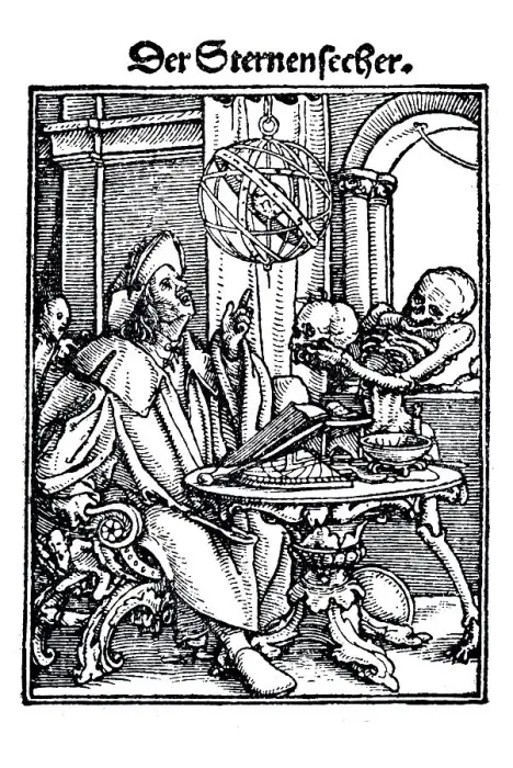 Framed Print : Woodcut, The Astronomer, Hans Holbein the Younger