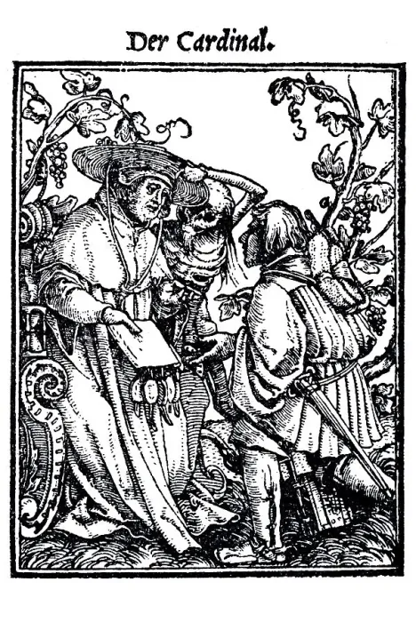Framed Print : Woodcut, The Cardinal, Hans Holbein the Younger