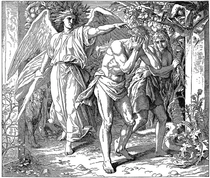 Framed Print : Woodcut, cherub with a flaming sword Framed Print : Woodcut, cherub with a flaming sword