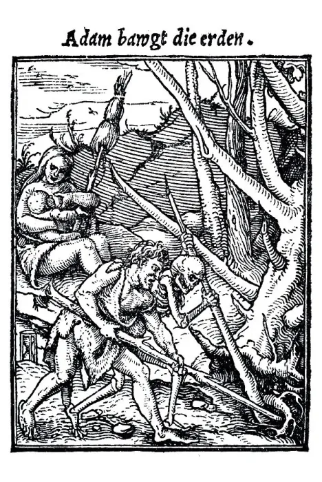 Framed Print : Woodcut, The Consequences of the Fall