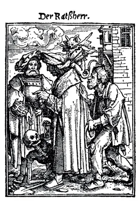 Framed Print : Woodcut, The Councillor, Hans Holbein the Younger