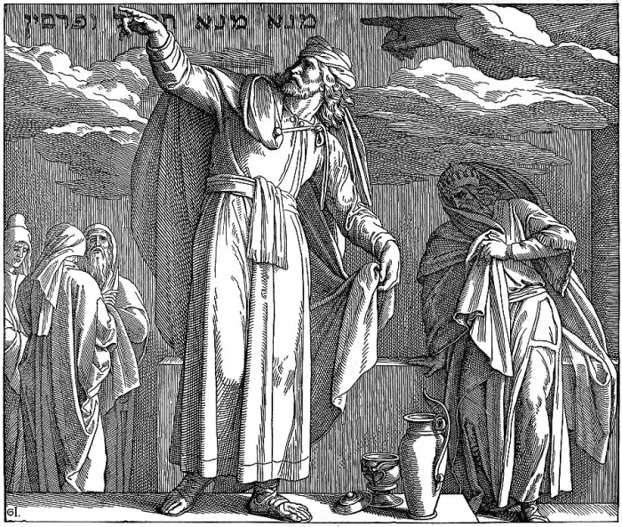 Framed Print : Woodcut, Daniel and Balthazar, Book of Daniel Framed Print : Woodcut, Daniel and Balthazar, Book of Daniel