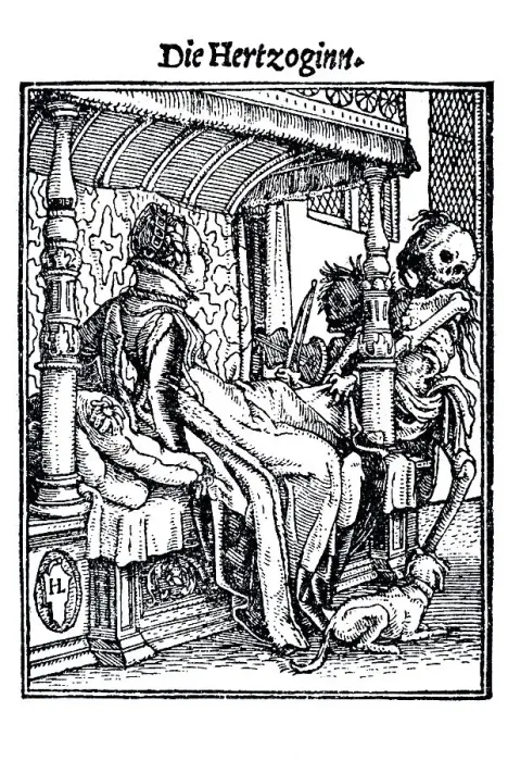 Framed Print : Woodcut, The Duchess, Hans Holbein the Younger