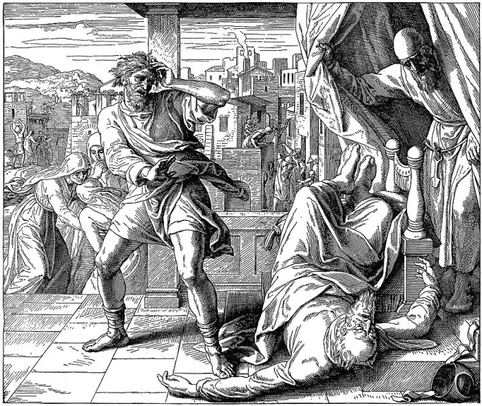 Framed Print : Woodcut, Eli's Death, First Book of Samuel Framed Print : Woodcut, Eli's Death, First Book of Samuel