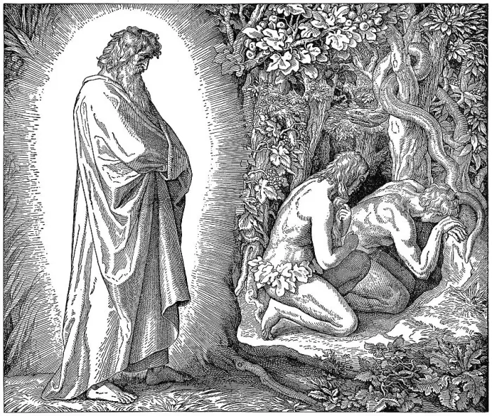 Framed Print : Woodcut, God, Adam and Eve, snake Framed Print : Woodcut, God, Adam and Eve, snake