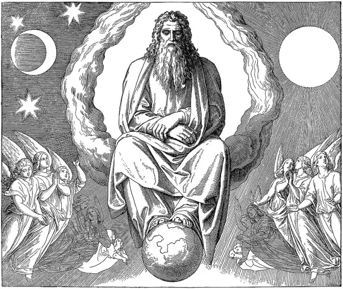 Framed Print : Woodcut, God, The Sixth Day of Creation