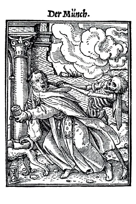 Framed Print : Woodcut, The Monk, Hans Holbein the Younger