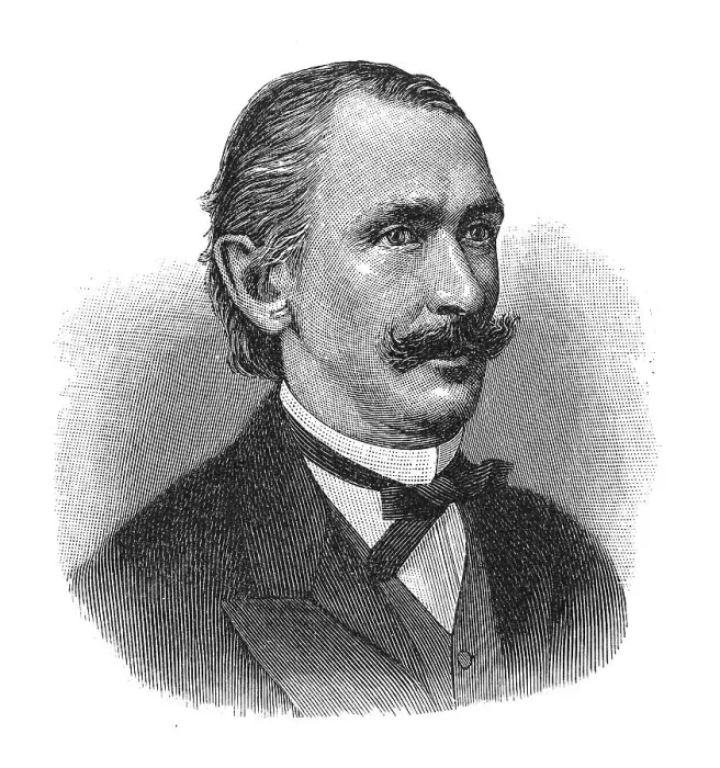 Framed Print : Woodcut, Oscar Ferdinand Peschel, portrait