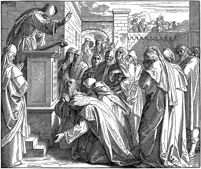 Framed Print : Woodcut, the penance of the people