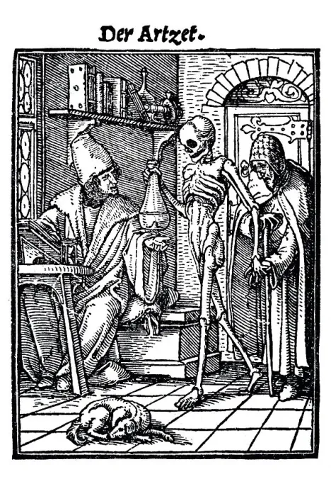 Framed Print : Woodcut, The Physician, Hans Holbein the Younger