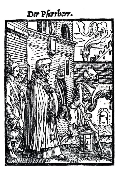 Framed Print : Woodcut, The Priest, or Pastor