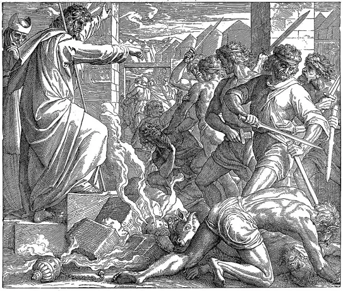 Framed Print : Woodcut, punishment for the idolatry