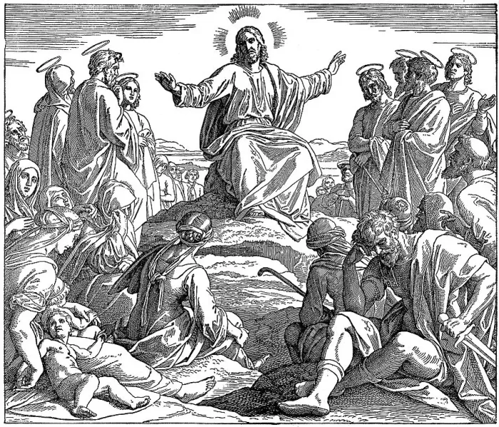 Framed Print : Woodcut, Sermon on the Mount, Matthew 5 Framed Print : Woodcut, Sermon on the Mount, Matthew 5