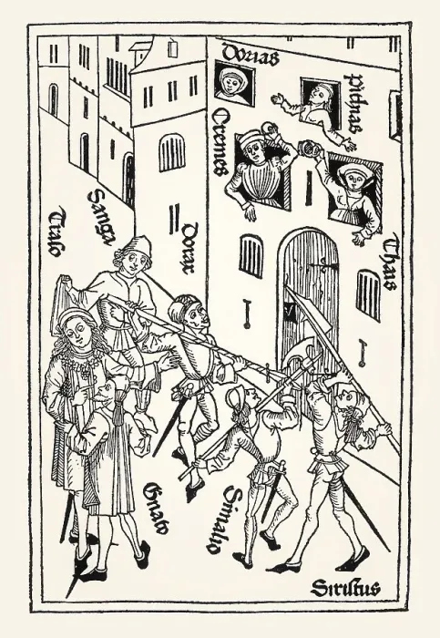 Framed Print : Woodcut from the tale edition Ulmer Terenz