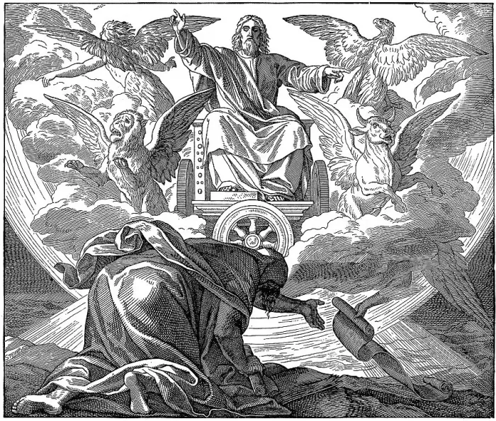 Framed Print : Woodcut, The Vocation of Ezekiel