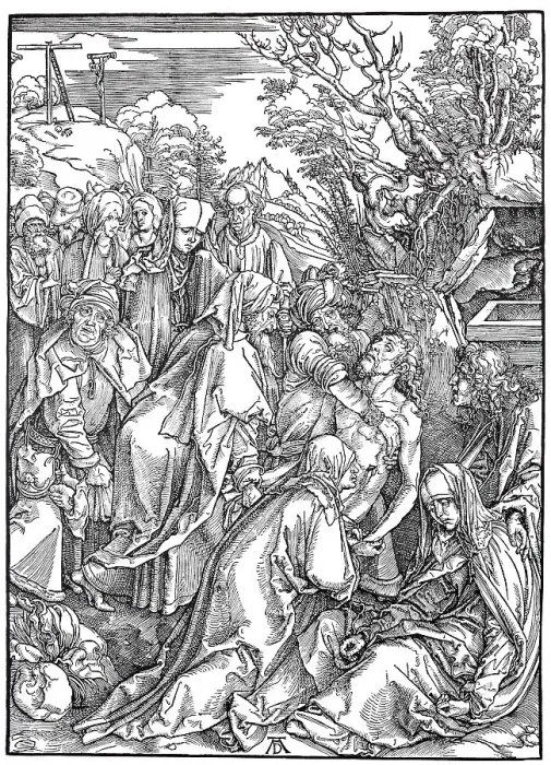 Framed Print : Woodcuts of the Great Passion, the Entombment