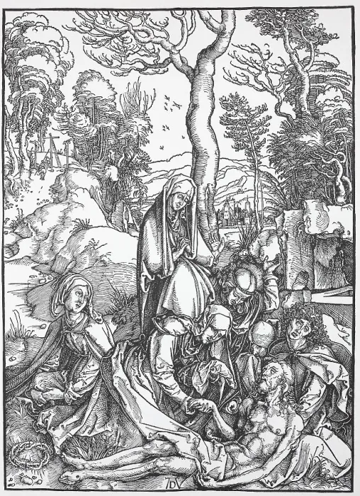 Framed Print : Woodcuts of the great Passion, the Lamentation of Christ