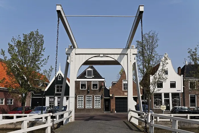 Framed Print : Wooden drawbridge, lift bridge