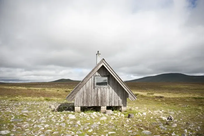 Framed Print : Wooden hut on a treeless plateau Framed Print : Wooden hut on a treeless plateau