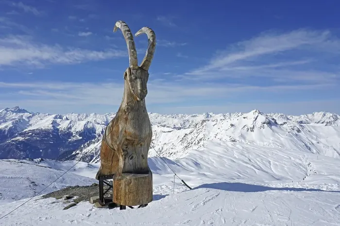 Framed Print : Wooden ibex figure, work of art Framed Print : Wooden ibex figure, work of art