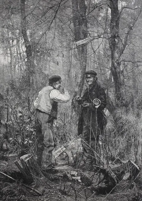 Framed Print : Woodsman during a break from forest work
