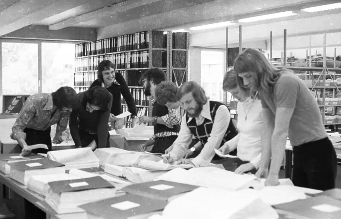 Framed Print : Work at the Central Office for the Allocation of Study Places (ZVS) on 20