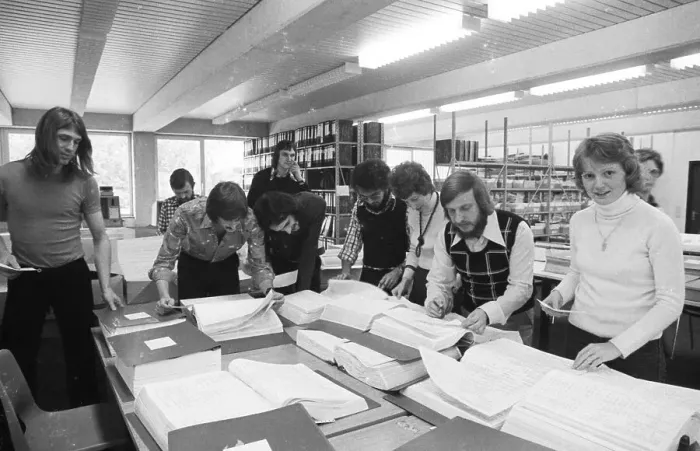 Framed Print : Work at the Central Office for the Allocation of Study Places (ZVS) on 20