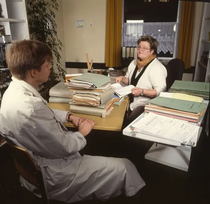 Framed Print : The work of the employees in the tax office