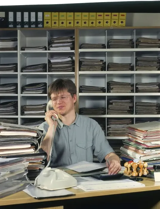 Framed Print : The work of the employees in the tax office