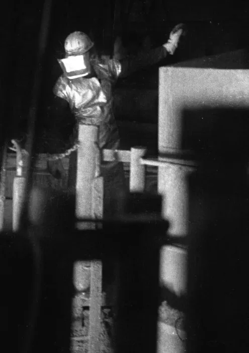 Framed Print : The work of the steelworkers, like here on 31 August 1971 at the Mannesmann-Huettenwerke in Duisburg