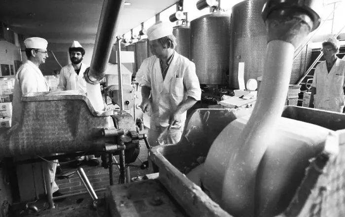 Framed Print : The work of the Westmilch dairy in the production of butter on 28 Framed Print : The work of the Westmilch dairy in the production of butter on 28